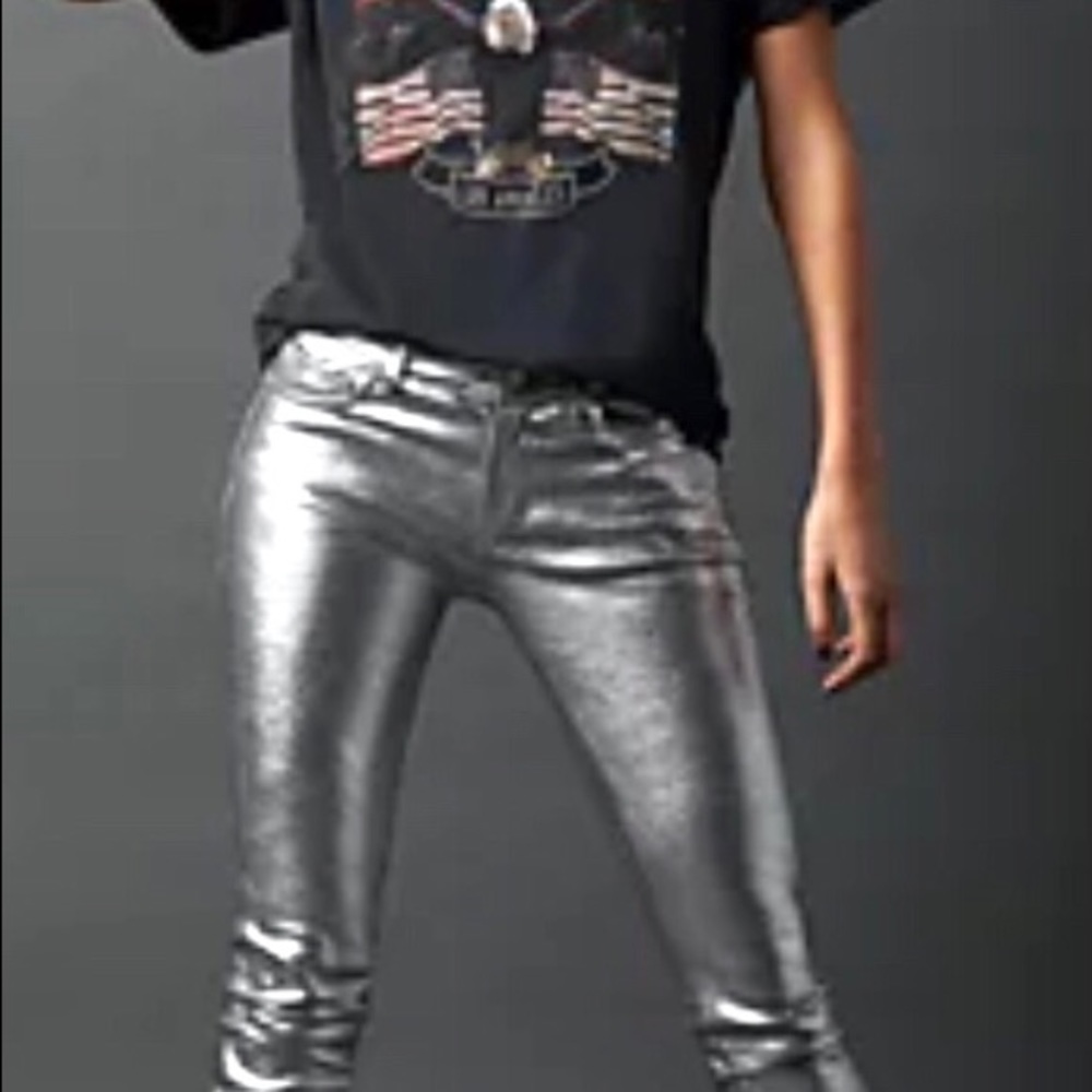 Sinclair Metallic Silver Skinny Jeans